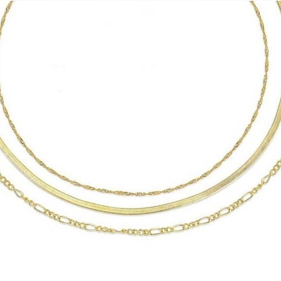 Free People Layered Gold Necklaces Set - Picture 2 of 4